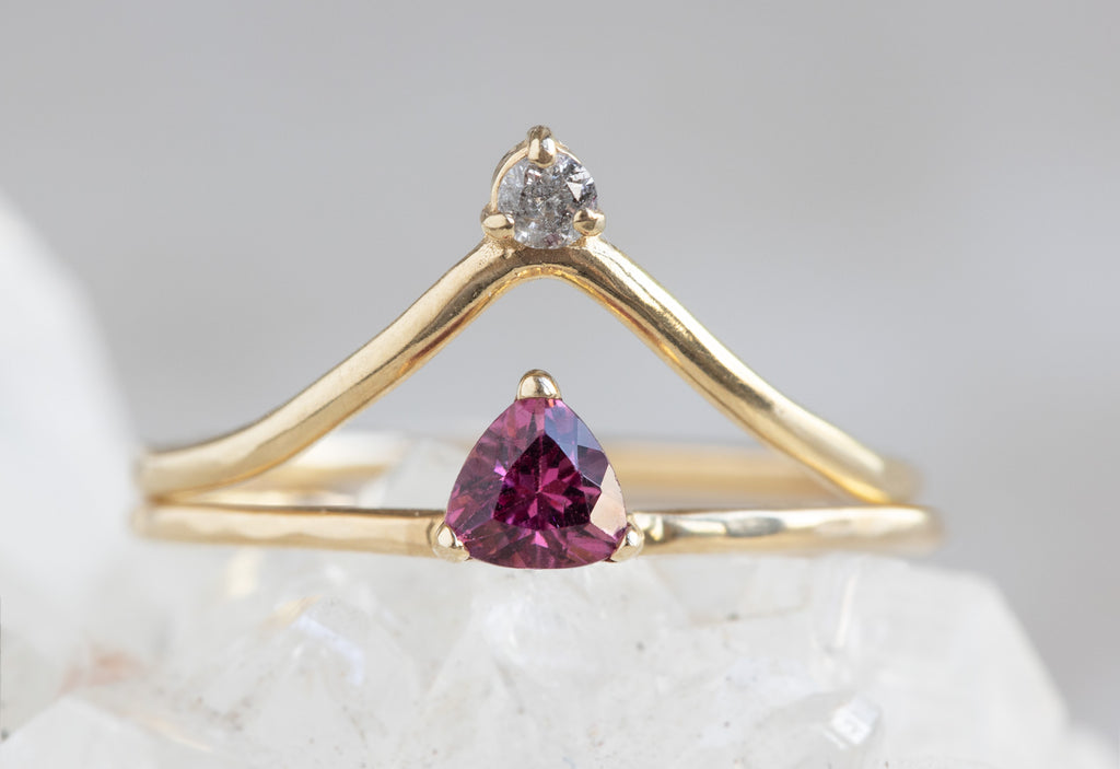 Horizon Garnet Ring with Horizon Crown Stacking Ring