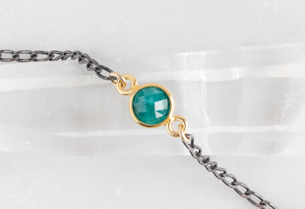 Asymmetrical Emerald Gemstone Necklace