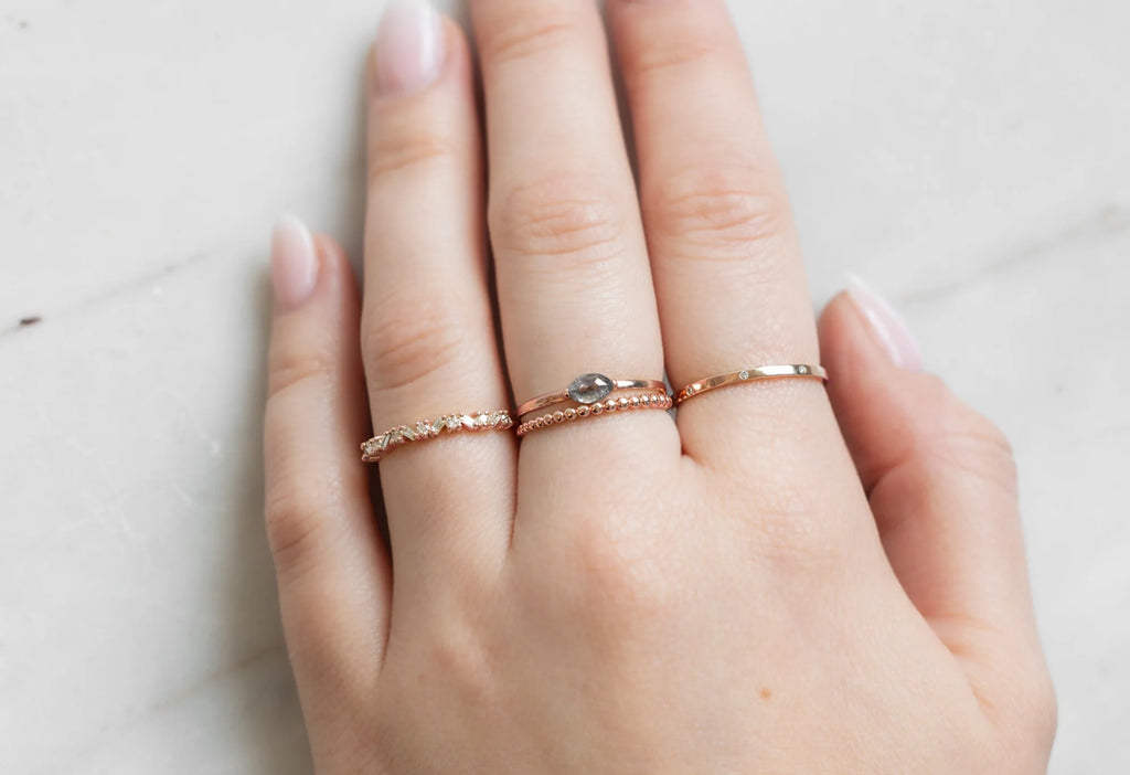 Baguette Confetti Stacking Band-14k Rose Gold