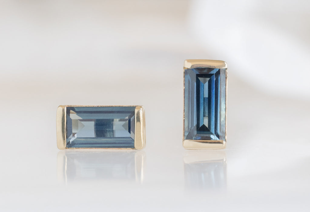 Montana Sapphire Baguette Studs