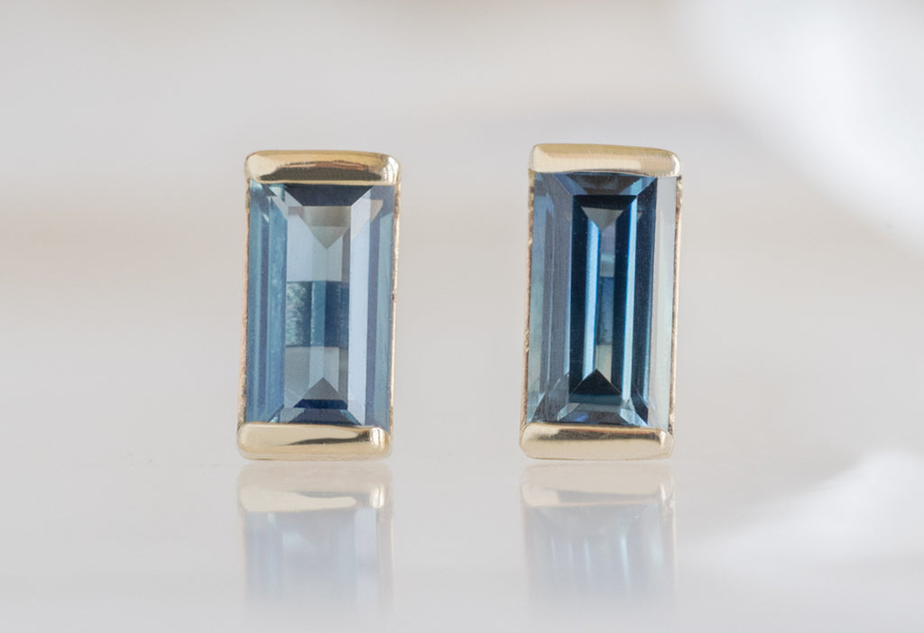 Montana Sapphire Baguette Studs