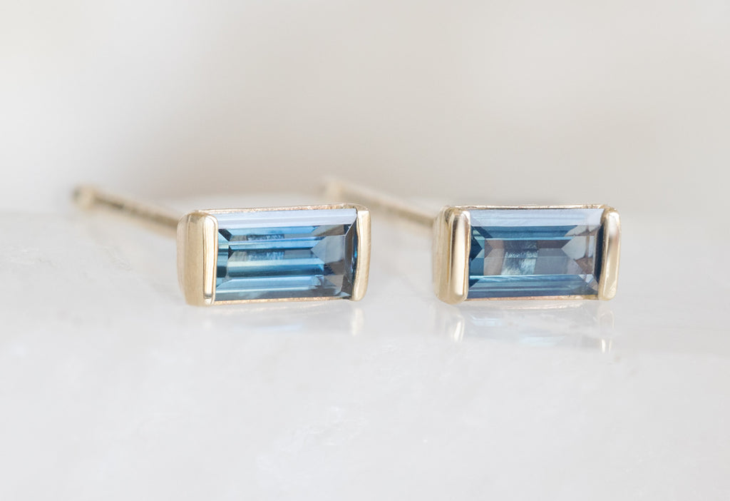 Montana Sapphire Baguette Studs