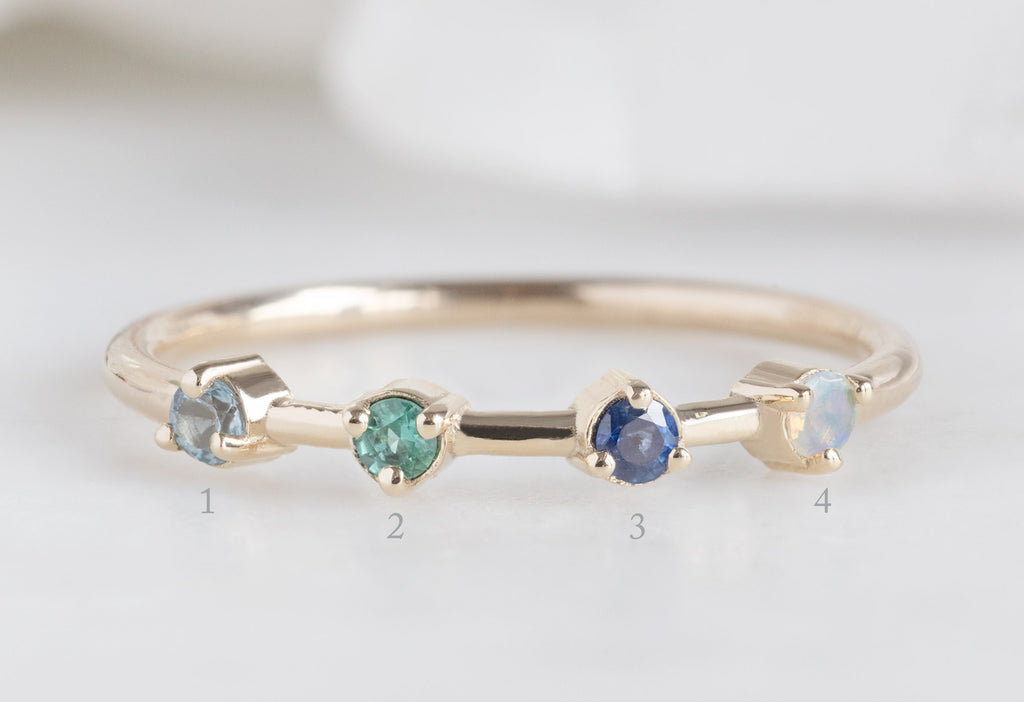 Custom Multi-Birthstone Ring Four Option Labeled