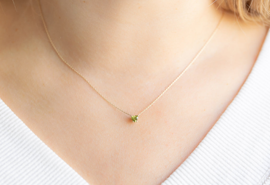 Sweetheart Peridot Necklace on Model