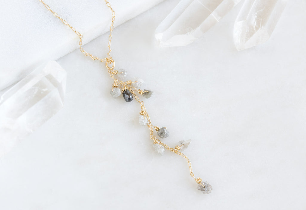 Rough Diamond Cascade Necklace