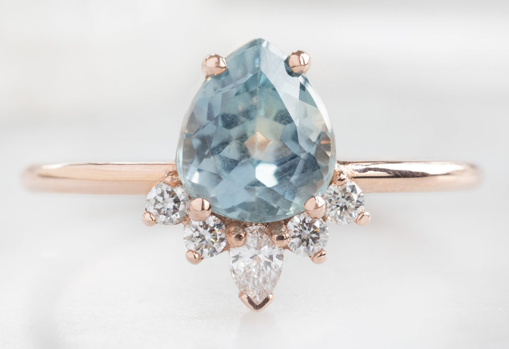 The Aster Ring with a Pear-Cut Montana Sapphire