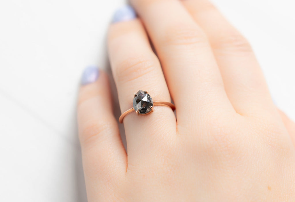 Alexis Russell Engagement Rings The Bryn Ring with a 1.38ct Rose-Cut Black Diamond