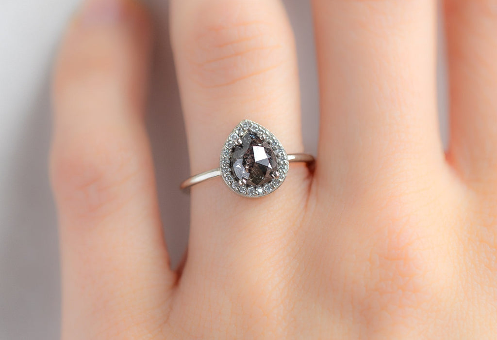 Alexis Russell  Engagement Rings The Dahlia Ring with a 1.13ct Rose-Cut Black Diamond