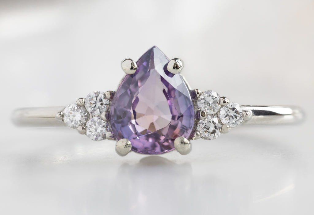 The Ivy Ring with a Pear-Cut Violet Sapphire