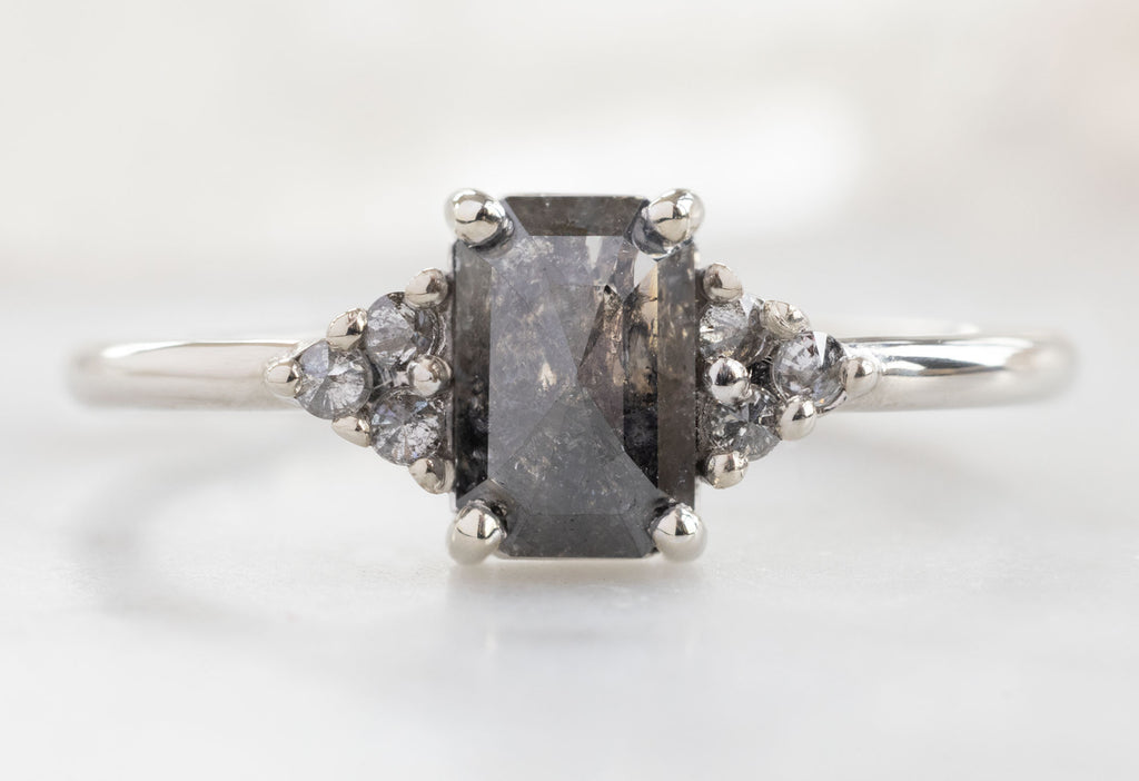 The Ivy Ring with an Emerald-Cut Black Diamond