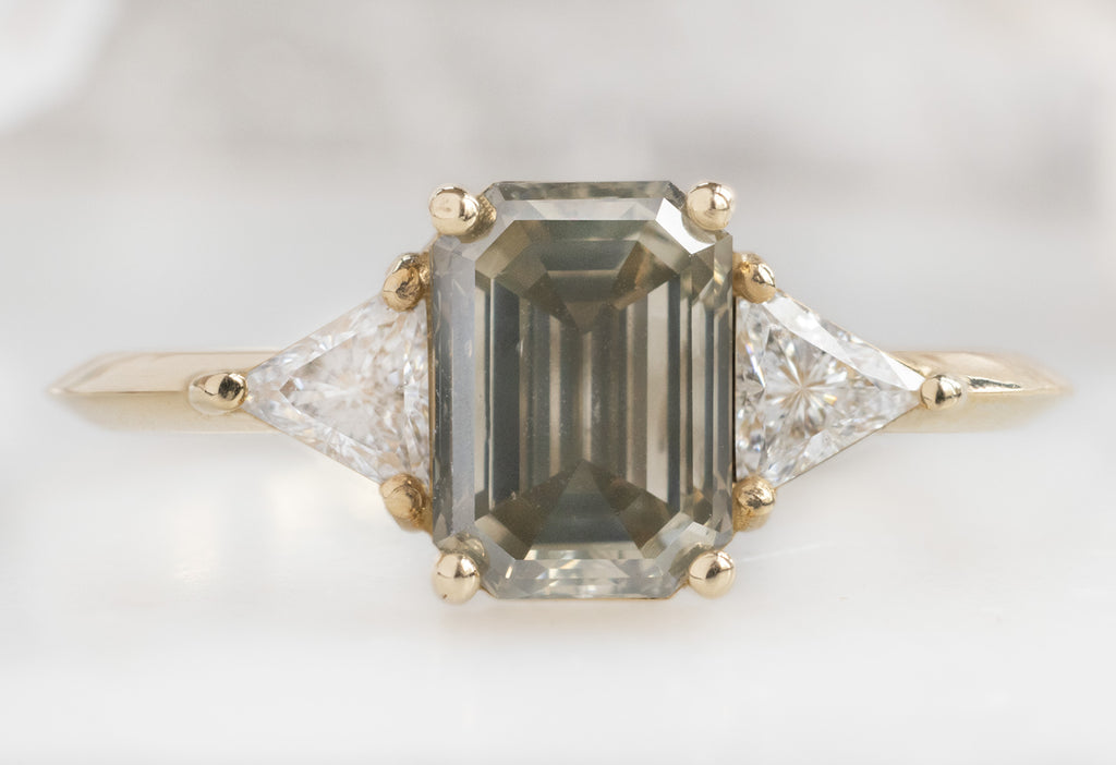 The Jade Ring with an Emerald-Cut Green Diamond