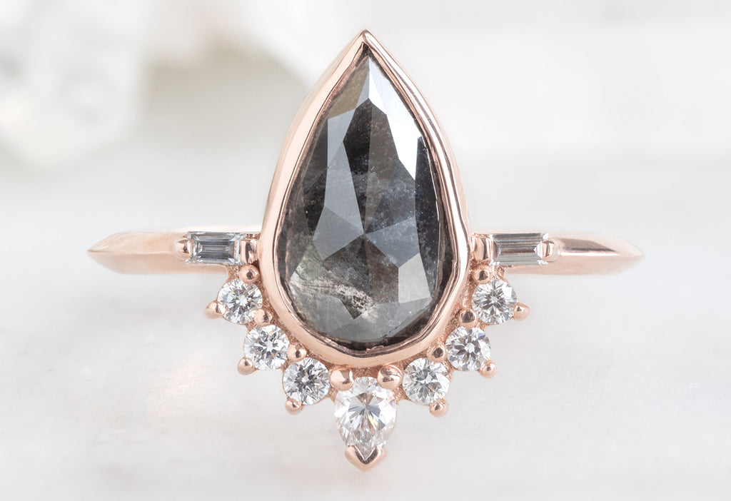 The Posy Ring with a Rose-Cut Black Diamond