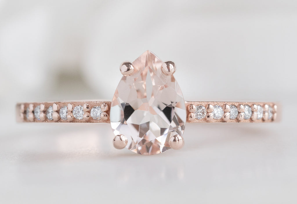 The Willow Ring with a Pear-Cut Morganite