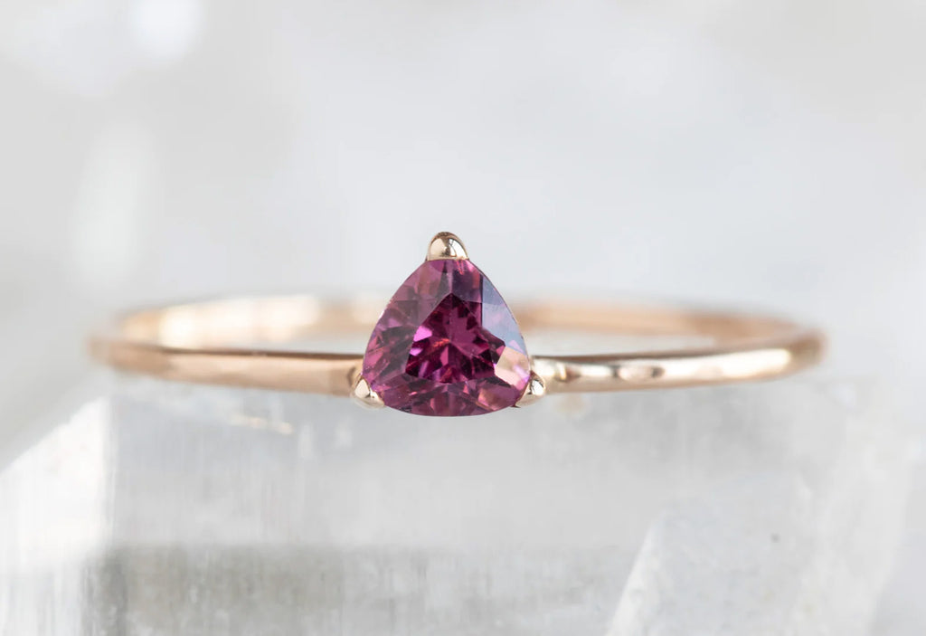 Pink Garnet Crown Ring-14k Rose Gold