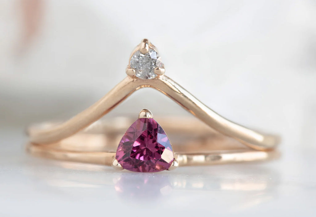 Pink Garnet Crown Ring-14k Rose Gold