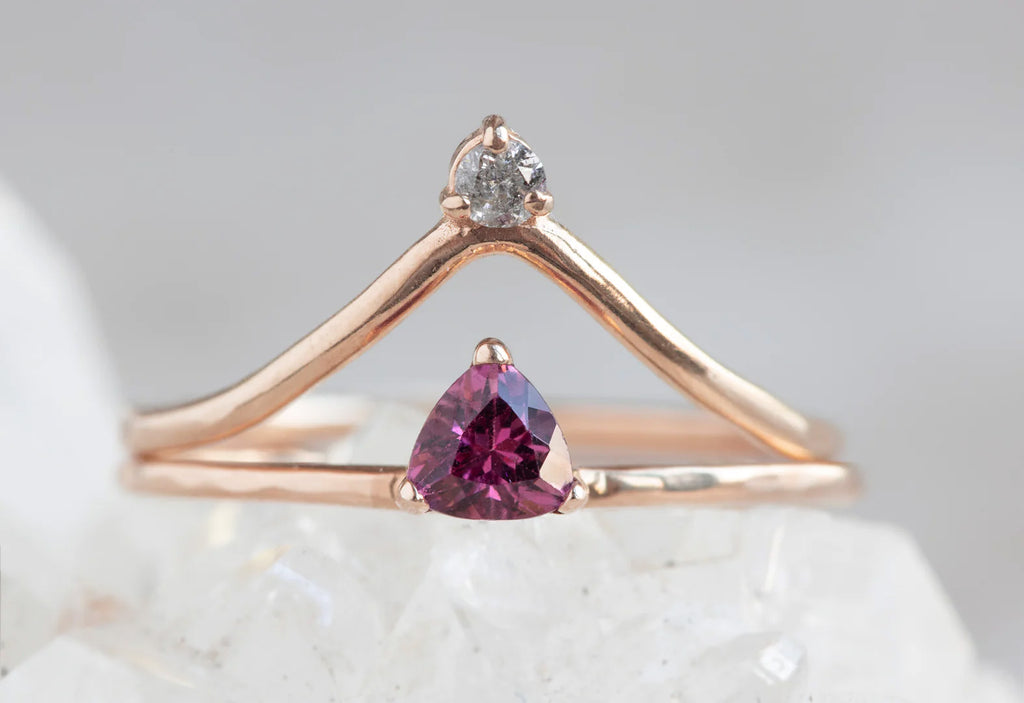 Pink Garnet Crown Ring-14k Rose Gold