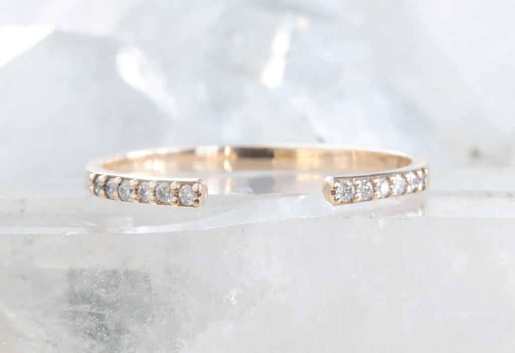 Open Cuff Pavé Diamond Band-14k Yellow Gold