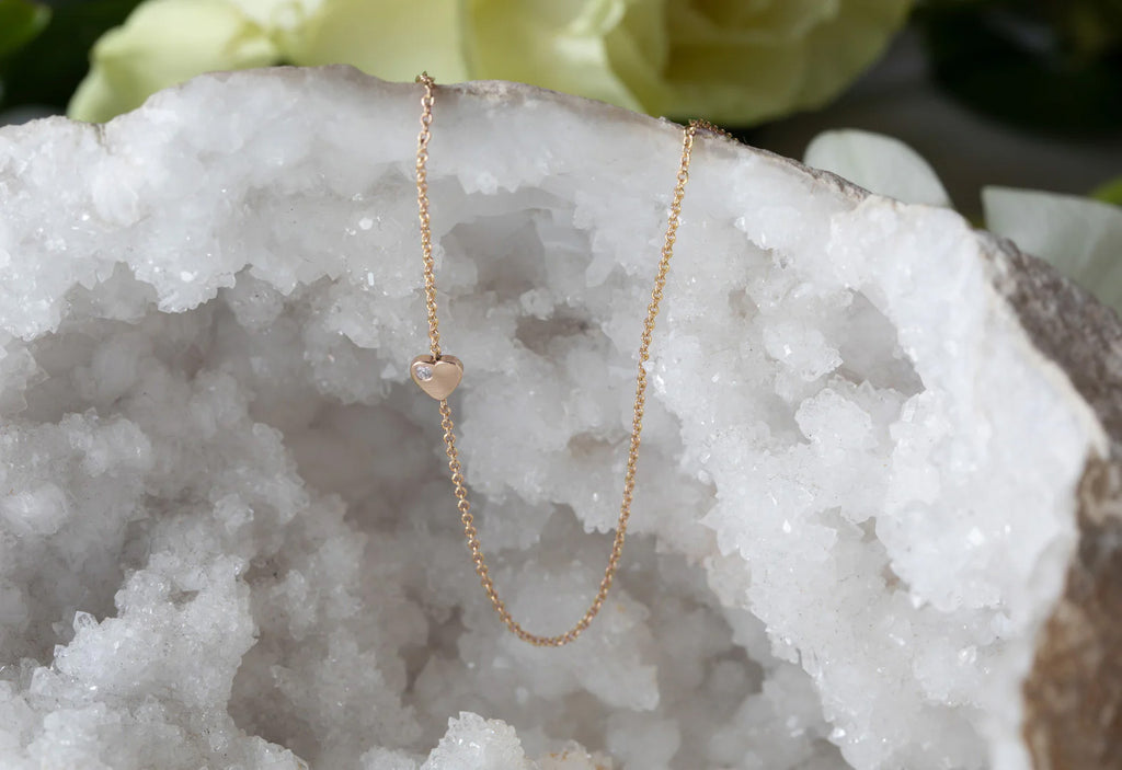 Sweetheart Diamond Necklace-Yellow Gold