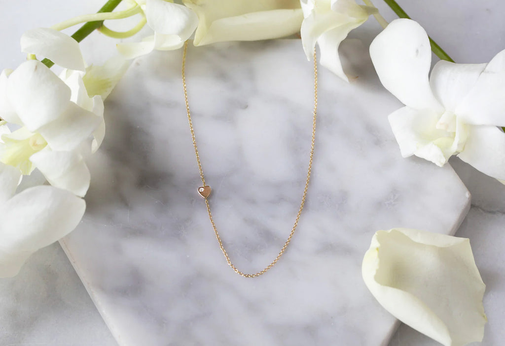 Sweetheart Diamond Necklace-Yellow Gold