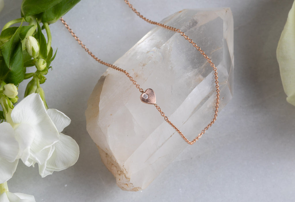 Sweetheart Diamond Necklace-Rose Gold