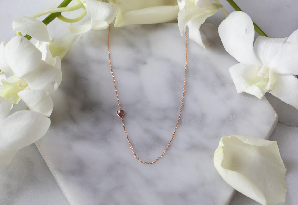 Sweetheart Diamond Necklace-Rose Gold