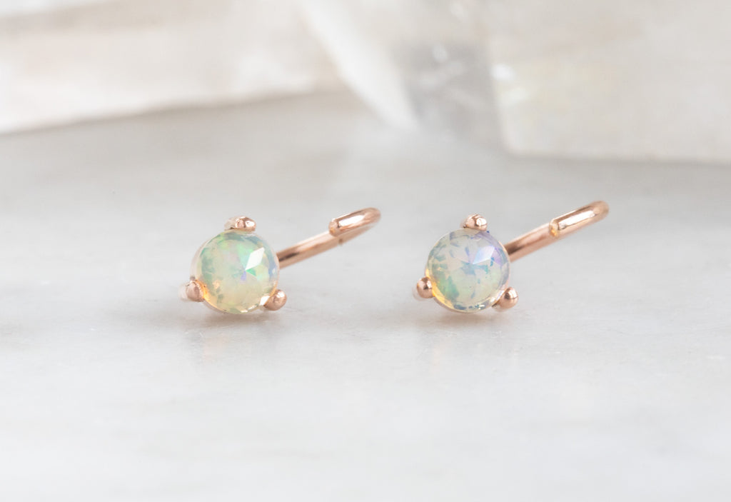 Opal Huggie Stud Earrings