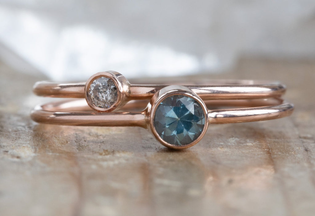 Round Cut Montana Sapphire Stacking Ring