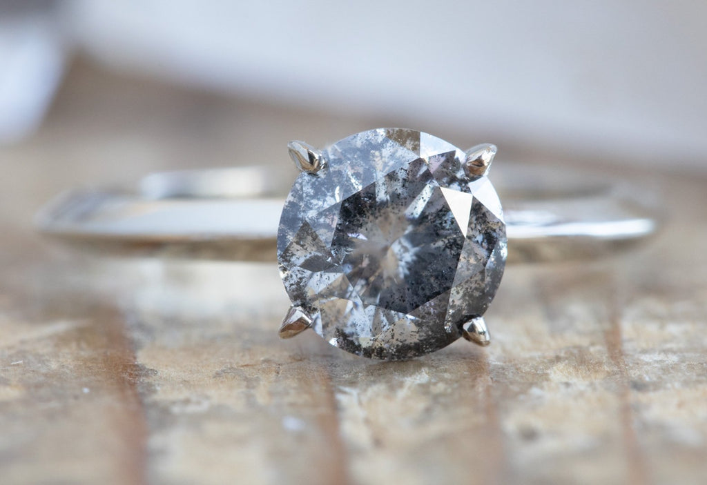 Design A Custom Round Salt and Pepper Diamond Engagement Ring