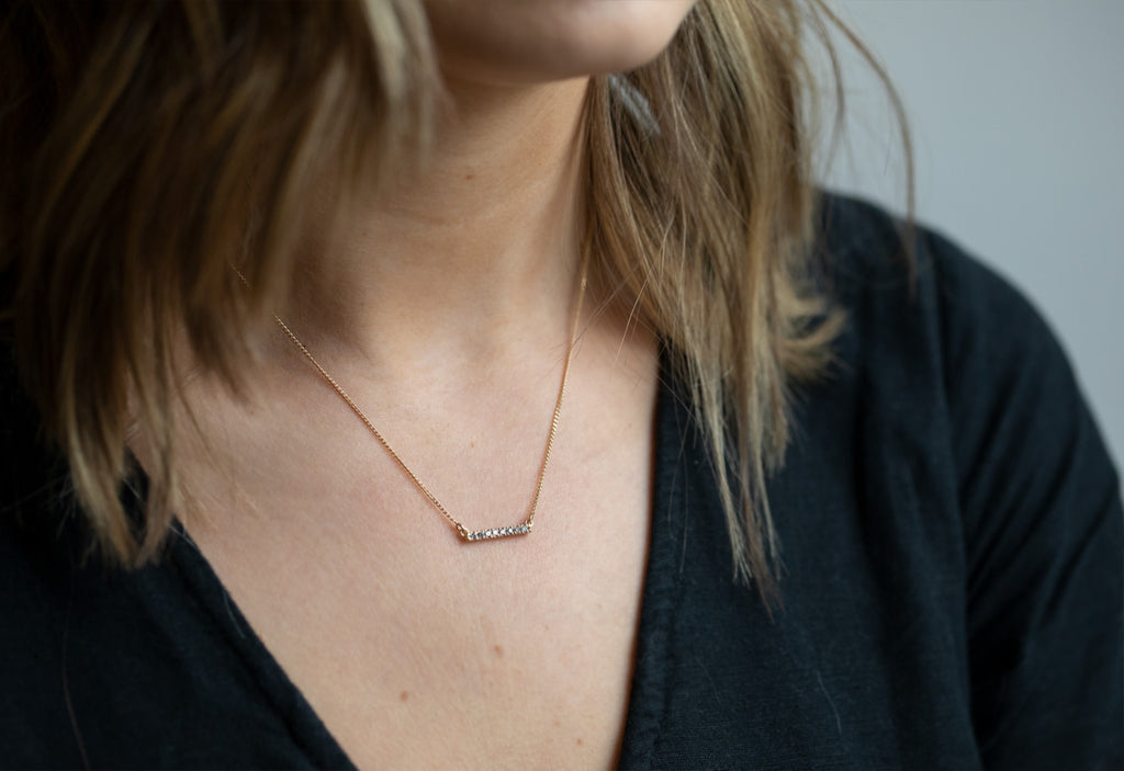 Pavé Diamond Bar Necklace