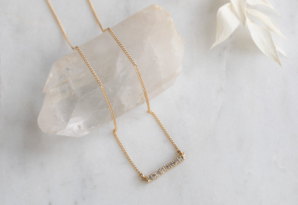 Pavé Diamond Bar Necklace