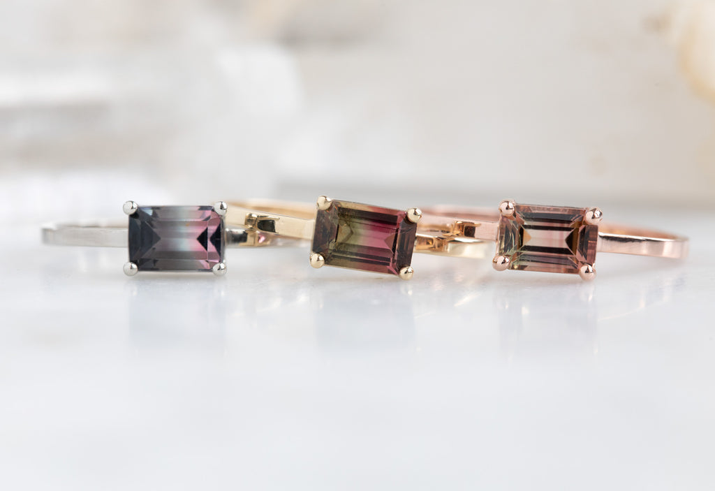 Watermelon Tourmaline Rings