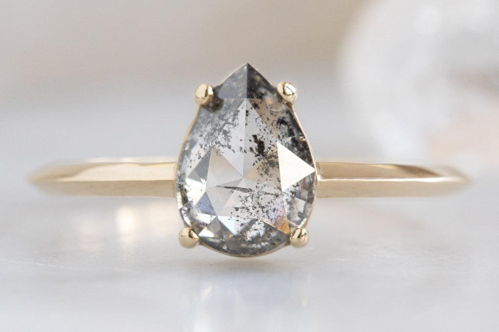 Design Your Own Custom Natural Salt And Pepper Rose Cut Diamond Ring