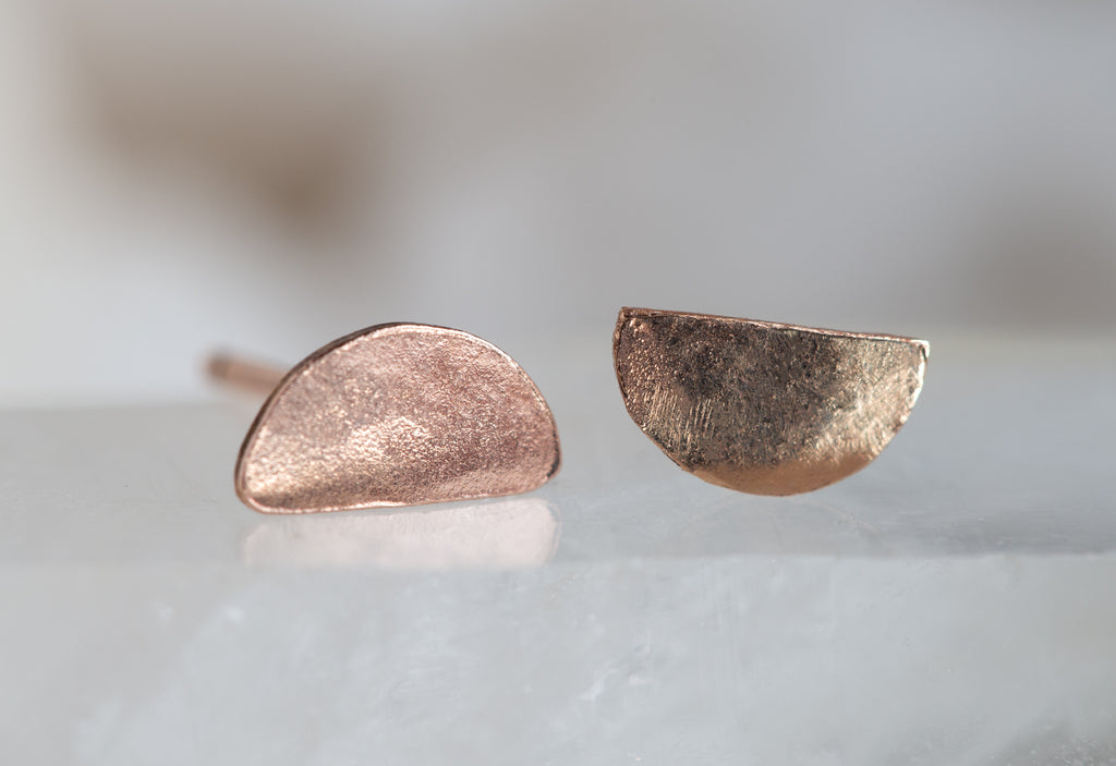 Gold Half Moon Studs