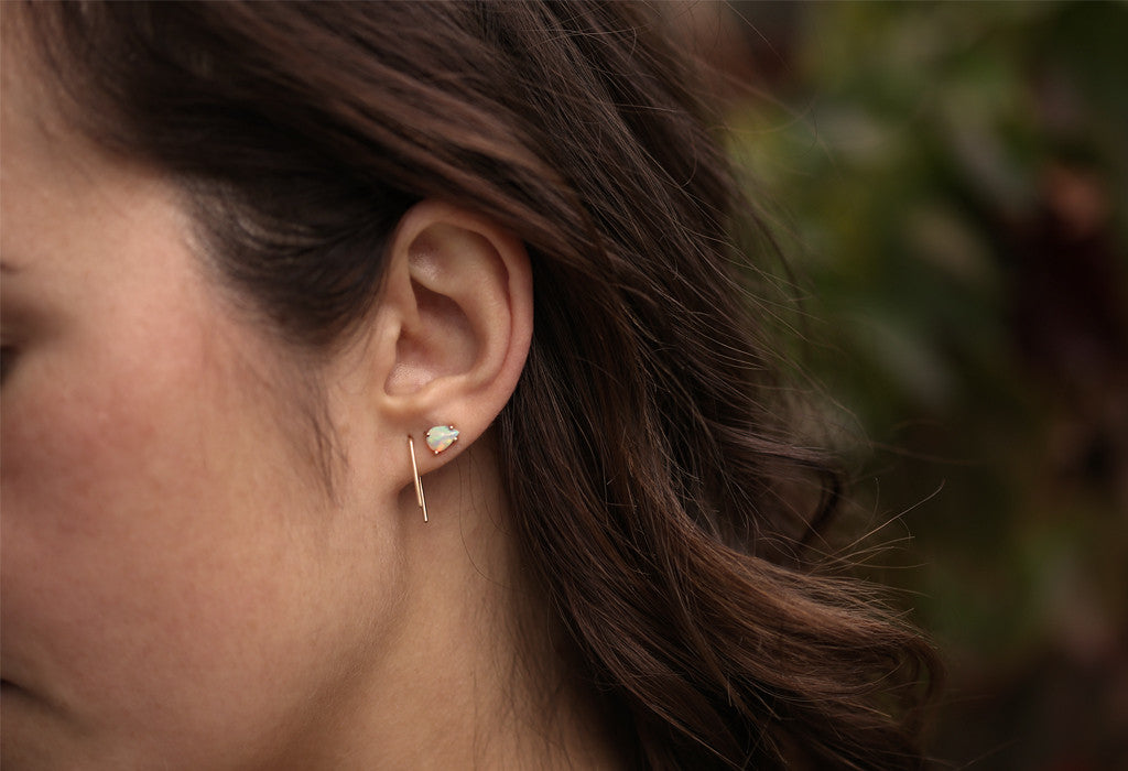 Staple Hoop Earrings on Model