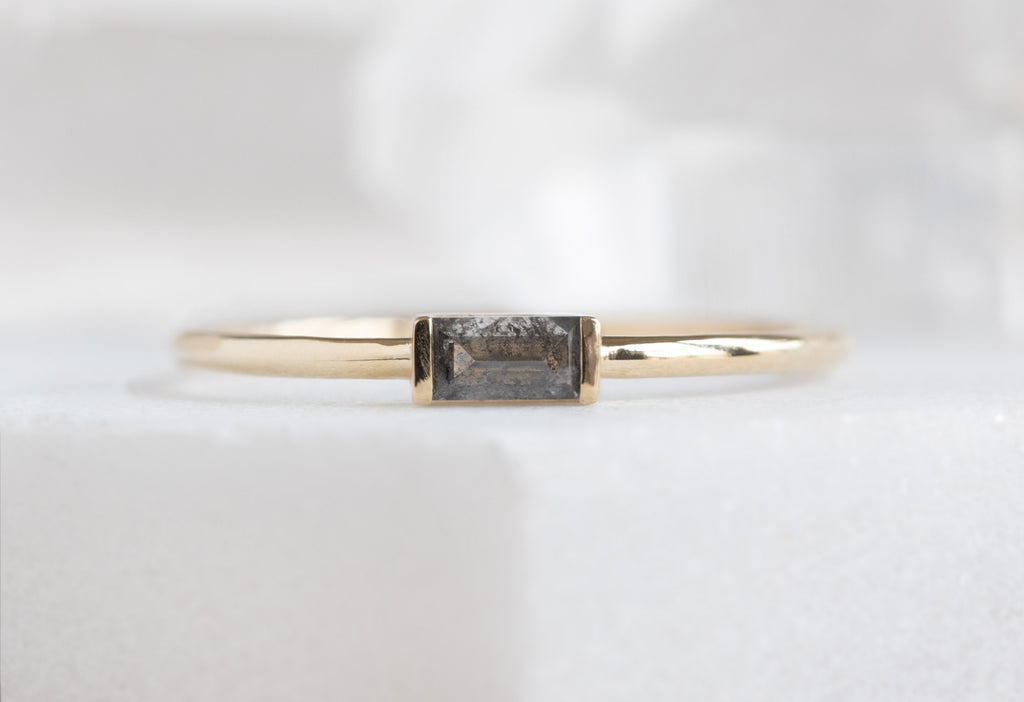 Yellow Gold Baguette Diamond Line Ring