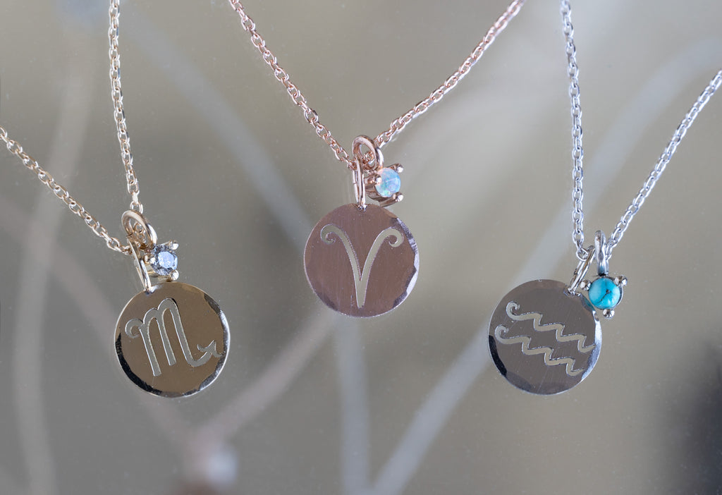 Custom Zodiac Birthstone Necklaces