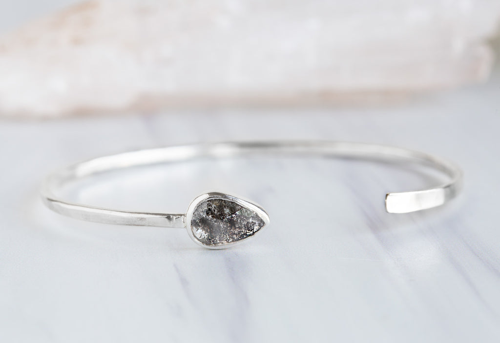 One of A Kind Diamond Cuff Bracelet in white gold