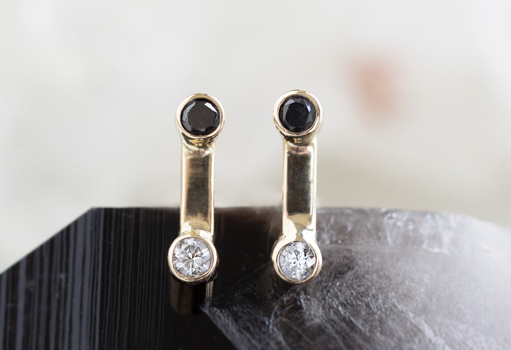 Duality Diamond Stud Earrings