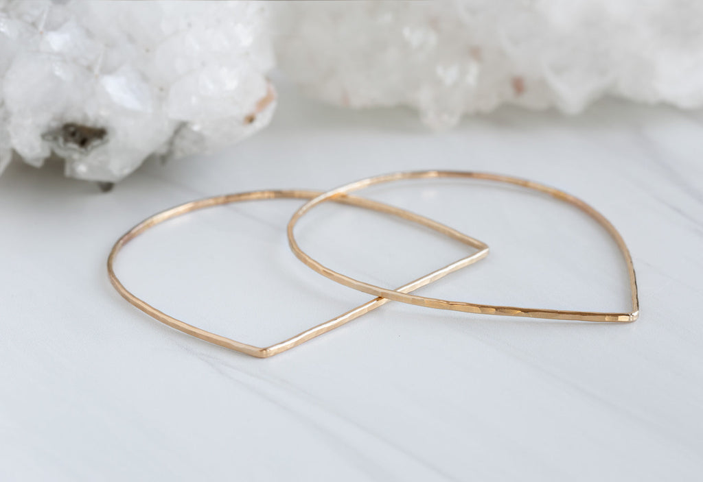 Geometric Stacking Lune and Peak Bangle Pair