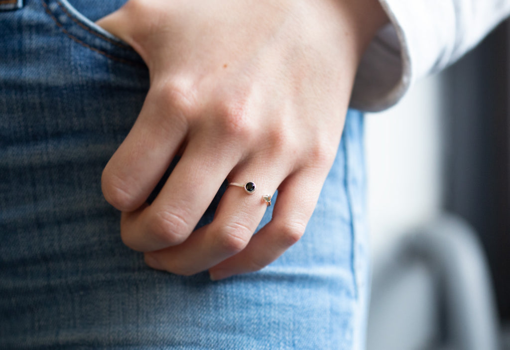 Open Cuff Blue + Green Sapphire Ring