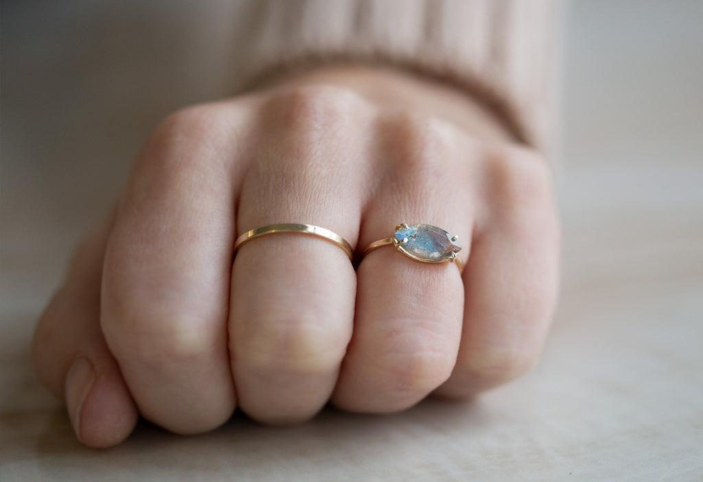 Labradorite Marquise Ring on Model