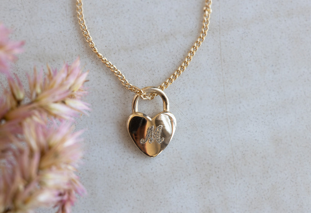 Personalized Heart Lock Necklace