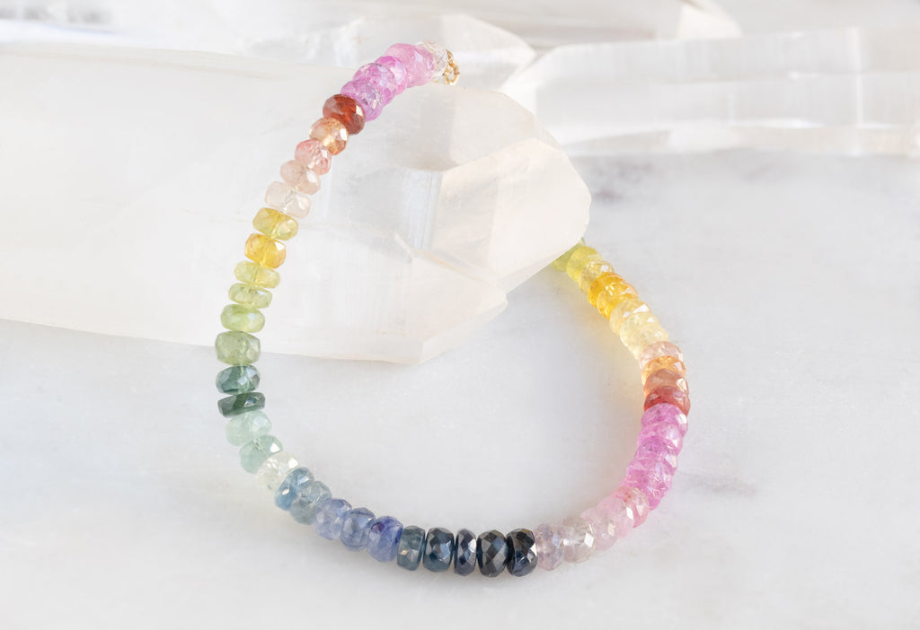 Rainbow Sapphire Beaded Bracelet