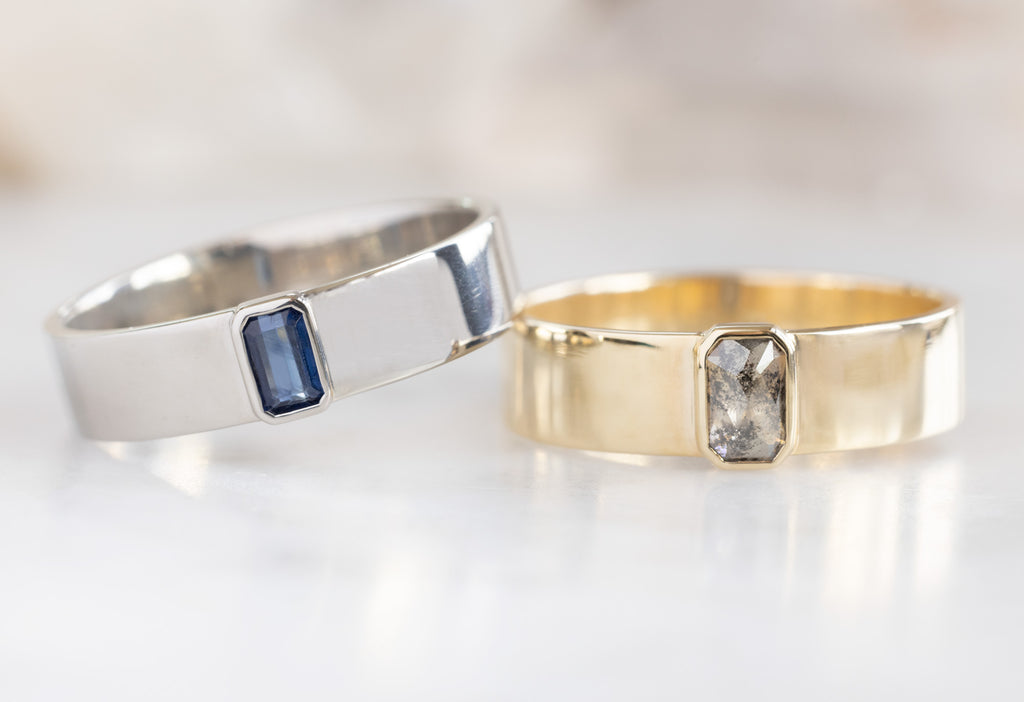 Sapphire and Salt and Pepper Cigar Band