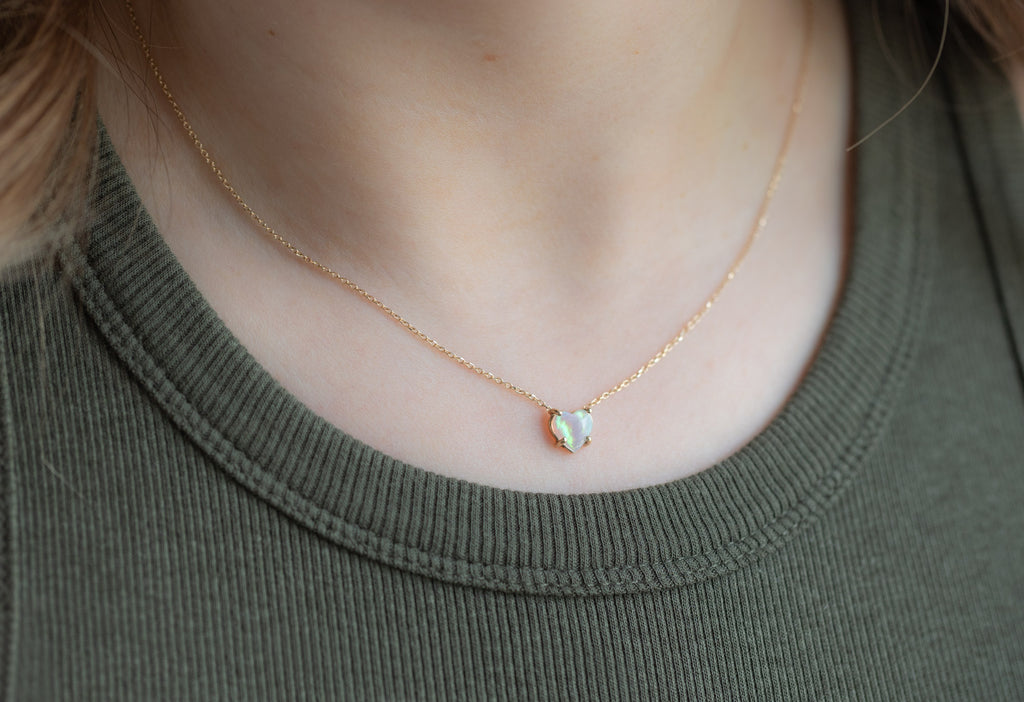 Sweetheart Opal Necklace on Model