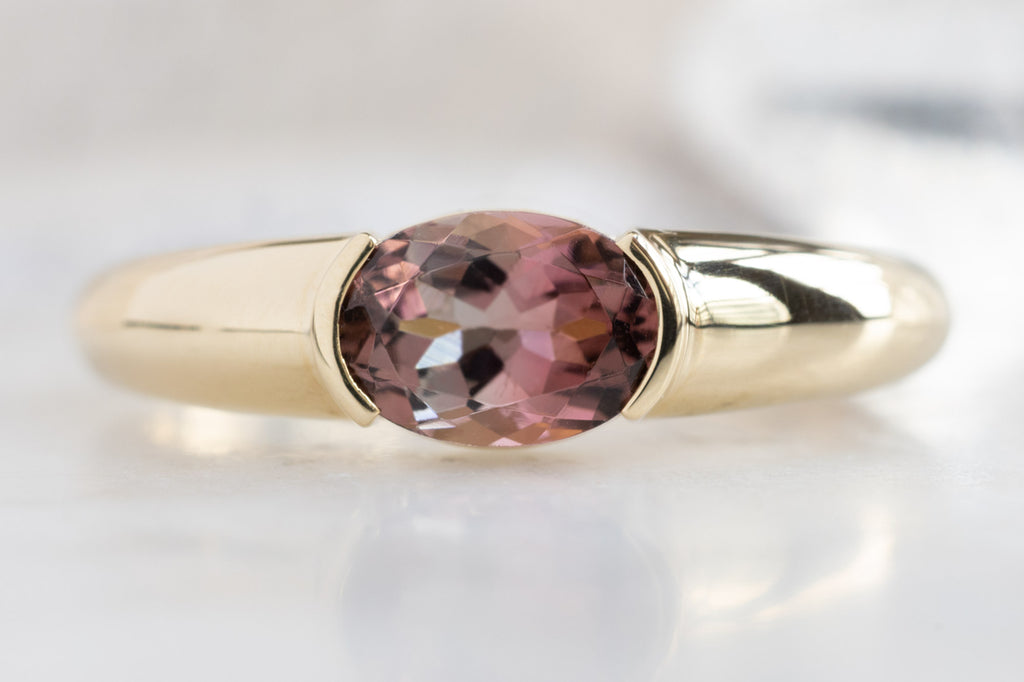 The Signet Ring with an Oval-Cut Bicolor Tourmaline