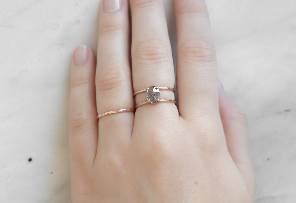 Tourmaline in Quartz Cage Ring on Model