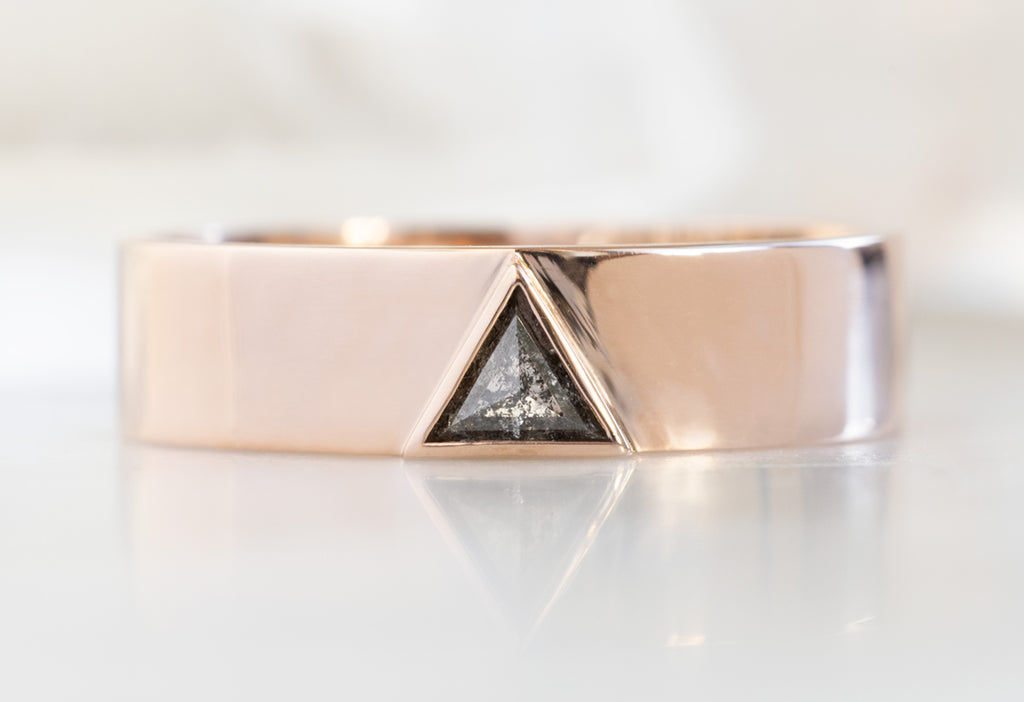 Trillion Diamond Cigar Band in Rose Gold