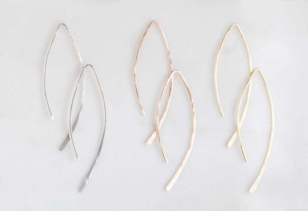 Wishbone Earrings in all Metal Options