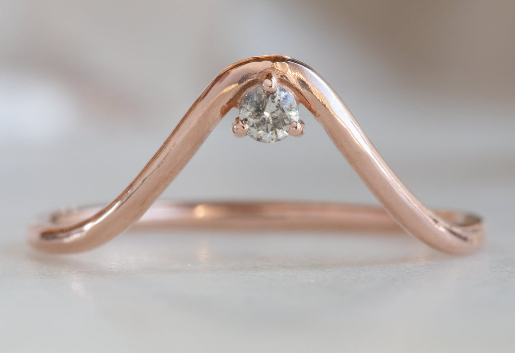 Rose Gold Peak Diamond Stacking Ring